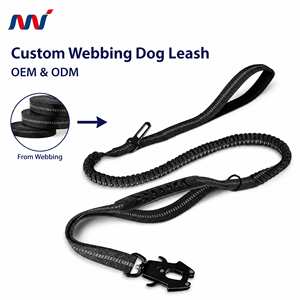 Laisse pour <span class=keywords><strong>chien</strong></span> grande taille personnalisée, réfléchissante, en polyester, anti-traction, avec clip pour ceinture de sécurité de voiture, multifonctionnelle et sûre pour les voyages - Product Image 1