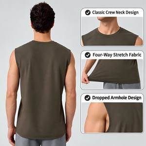 Herren Yoga Sport Tanktop mit breiten Trägern aus Modal, umweltfreundlich, schnelltrocknend, atmungsaktiv, locker geschnitten, ärmelloses Fitness-Oberteil - Product Image 3
