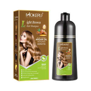 Shampoo Colorante per Capelli all'Olio di Argan di Qualità Premium con Etichetta Privata, Crema Naturale ad Azione Rapida 500ml, Colorante Marrone <span class=keywords><strong>Scuro</strong></span> - Product Image 2