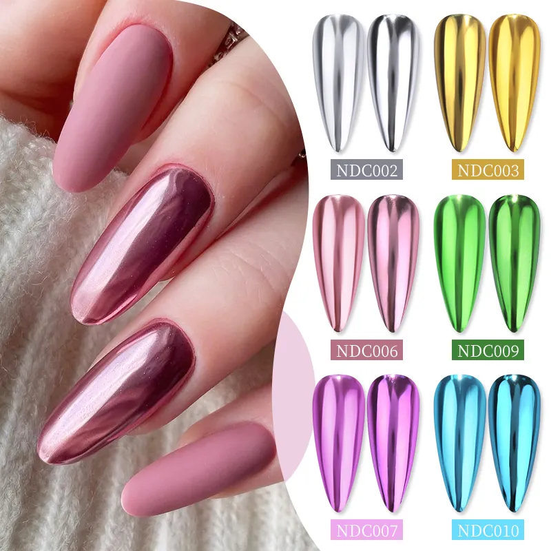 NICOLE DIARY 11 Colors Solid Nail Chrome Powder Pigment Mirror Effect Powder For Nails Decorations