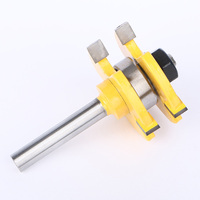 Mata Bor Router 8mm Shank 3 Gigi Model Tongue Groove untuk Pemotongan Kayu, Pisau Lantai, Peralatan Pertukangan Kayu