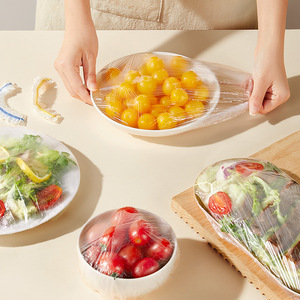 Disposable Plastic Wrap Sleeve Round Elastic Closure Food Grade For Refrigerator Storage Leftovers Fruits Picnic Use - Product Image 3