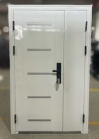 Porte extérieure moderne antivol en acier fini, étanche, à ouverture latérale pour la sécurité résidentielle et l'utilisation en extérieur des hôtels