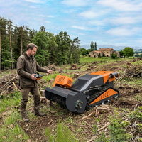 Tondeuse à fléaux télécommandée sans fil industrielle CE, monocylindre, pour terrains en pente, avec 24 lames en alliage pour la coupe de l'herbe