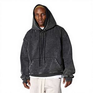 เสื้อสเวตเชิ้ตคุณภาพสูง หนานุ่ม ไซส์ใหญ่ ยูนิเซ็กซ์ ทรงหลวม ไหล่ตก ล้างสีแบบแอซิด ผ้าคอร์ดูรอย ไนลอน/อะคริลิก สไตล์วินเทจ สำหรับผู้ชาย ฤดูใบไม้ร่วง - Product Image 1