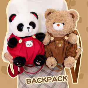 Fabrieksgemaakte schattige dieren crossbody schoudertas superzacht polyester met pluche speelgoed teddybeer panda tas - Product Image 3