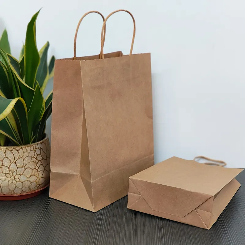 테이크 어웨이 간식을 위한 사용자 정의 로고 크래프트 종이 가방 식품 학년 다크 브라운 종이 가방에 대 한 사탕 스시 젤리