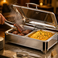 Plat de maintien au chaud de grande capacité 9L avec bac à eau amovible pour la restauration hôtelière et les banquets