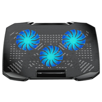 Meilleure vente Accessoire d'ordinateur Support refroidisseur pour ordinateur portable avec 3 ventilateurs Support de refroidissement pour smartphone