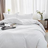 Parure de lit en coton 100% blanc pour hôtel, 3 pièces, housse de couette avec fermeture éclair pour lit king size et queen size