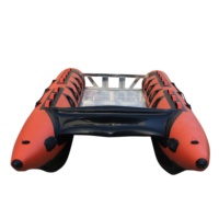 Bateau pneumatique gonflable Goethe Factory GTG430 Thundercat 430 cm rouge en aluminium et PVC pour la dérive, le surf et les sports nautiques, moteur inclus