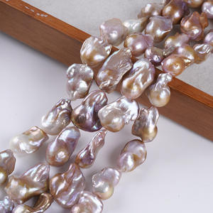 Bracelet en perles d'eau douce fait main de Zhuji, perles naturelles de forme irrégulière, grandes perles de forme pomme de terre, 14-18 mm, vente en gros - Product Image 5