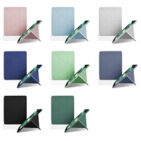 Étui pliable en PU pour tablette iPad 10 2025 11 Pro 9.7/10.2/10.5/10.9/11/12.9/13 pouces, coque transparente avec emplacement pour stylet