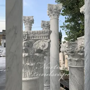 Granite Marble Pillar Marble Roman Columns Pillars Prices For Sale Granite Stone Norton Factory Wholesale Decorative Natural Solid Column