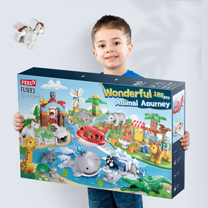 Feelo Mới 186Pcs Đại Dương <span class=keywords><strong>Zoo</strong></span> Xây Dựng Khối Nhà Máy Bán Hàng Trực Tiếp Trẻ Em Của Khai Sáng Xây Dựng Khối Tuyệt Vời Động Vật Đồ Chơi - Product Image 3