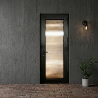 Porte extérieure de villa et d'hôtel Penjoy approuvée pour l'Amérique du Nord, en aluminium moderne, à ouverture vers l'intérieur, avec verre trempé, à économie d'énergie