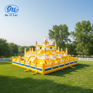 Château gonflable pour adultes avec toboggan et trampoline, couleur personnalisée, matériau PVC, capacité <span class=keywords><strong>77</strong></span> personnes, usage commercial - Product Image 1