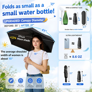 Mini Paraguas de Viaje con Protección UV, Compacto, de Bolsillo, Plegable, para Mujeres y Hombres, para Bolso, Cartera, Mochila, Actividades al Aire Libre - Product Image 4