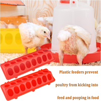 Fournitures d'alimentation en plastique, ensemble de mangeoire et d'abreuvoir pour poulets de 1 L, distributeur d'aliments à couvercle rabattable pour la volaille de petite taille, oiseaux de cour