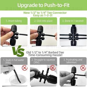 Connecteur d'irrigation de jardin à six voies à connexion rapide, raccord de tuyau de 16 mm pour système d'arrosage goutte à goutte pour l'arrosage des fleurs - Product Image 4