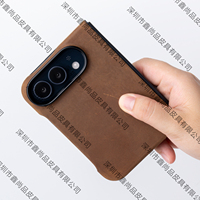 Étui à rabat pour iPhone en cuir véritable avec fenêtre transparente, anneau magnétique N52, antichoc, OEM ODM, vente en gros
