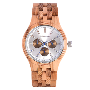 Montre-bracelet pour homme en édition limitée avec mouvement à quartz japonais, nouveau chronographe en bois d'olivier, boîtier en acier résistant à l'eau - Product Image 1