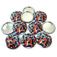Miroir de poche mini à rabat en alliage de zinc écologique avec logo personnalisé pour cadeaux promotionnels et de bienvenue, idéal pour le maquillage