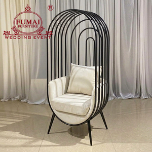 Forma de jaula de oro de acero inoxidable trono rey boda oro pájaro jaula silla para boda - Product Image 6
