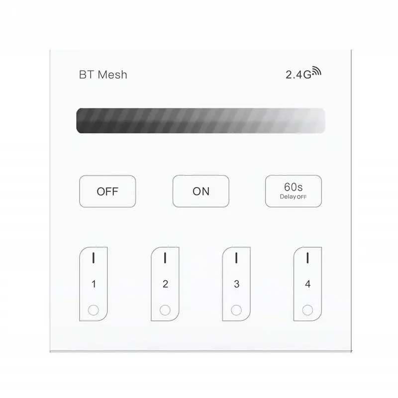 Bluetooth Mesh Smart Single Color Touch Panel Controller 2.4G Wireless Wall-Mounted AC(100-240) V Compatible with Smart Devices