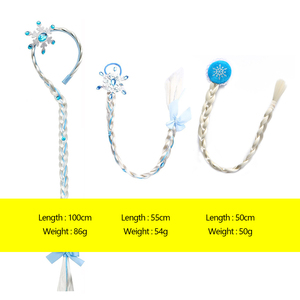 All'ingrosso bambini blu bianco neve congelata espressione crespo Twist intrecciare le estensioni dei capelli coda di cavallo <span class=keywords><strong>per</strong></span> le bambine - Product Image 3