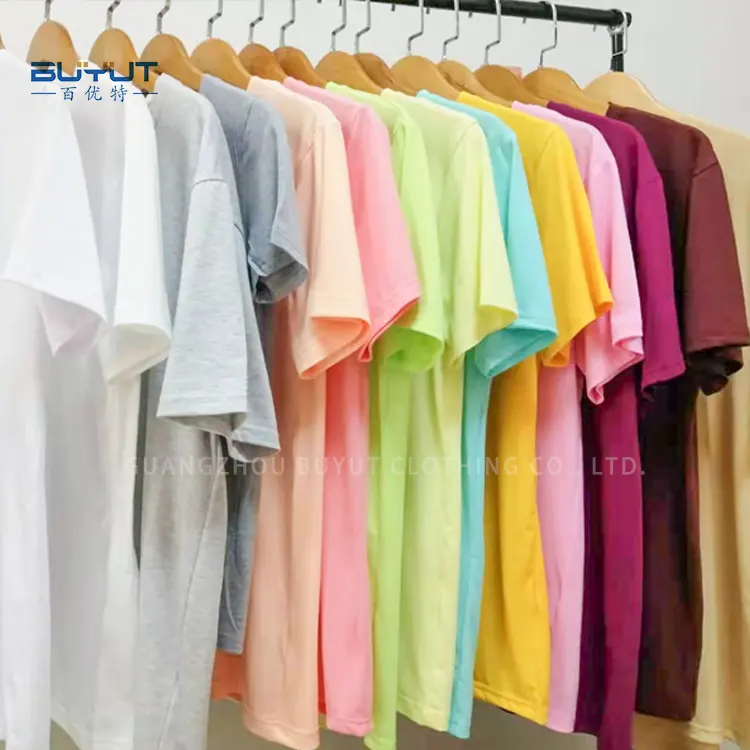 लोकप्रिय कपास महसूस बनाने की क्रिया खाली रंगीन पॉलिएस्टर रिक्त टी शर्ट हल्के रंग टी शर्ट