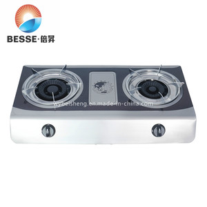 Cuisinière à gaz portable à deux brûleurs en acier inoxydable avec commande par bouton et allumage piézoélectrique, idéale pour l'hôtellerie, classe A, sécurité anti-extinction de flamme, facile à nettoyer - Product Image 3
