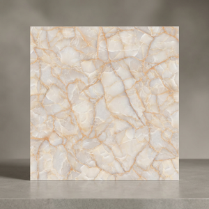 Carreaux de sol en céramique brillants en marbre blanc moderne 40x40cm, porcelaine émaillée pour la décoration intérieure de salle de bain - Product Image 2