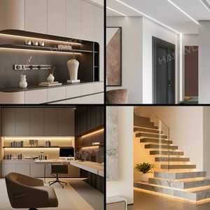 Profilé en aluminium LED 0,5 m, 2-30 pièces, diffuseur, support, forme en <span class=keywords><strong>U</strong></span>, noir/argent, <span class=keywords><strong>barre</strong></span> lumineuse linéaire, éclairage de plafond, mur, coin - Product Image 4