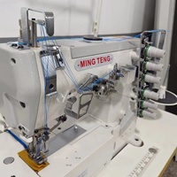 Machine à coudre industrielle à plat à quatre aiguilles et six fils MingTeng avec moteur PLC et roulement MT500-01CB pour la fabrication de chaussures