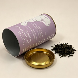 Biodegradable Eco-Friendly Luxury Custom Design Food Grade Cylindrical Coffee & <b>Tea</b> Packaging <b>Canister</b> with Lids - Product Image 2