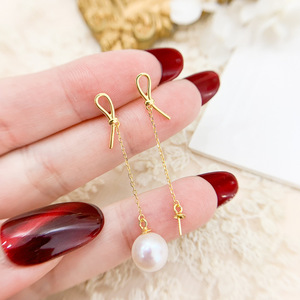 S925 Silver DIY <b>Pearl</b> Accessories Empty Stand Simple Earstring <b>Earrings</b> 7-10mm Beads Product Category <b>Pearl</b> <b>Earrings</b> Model 21406 - Product Image 3