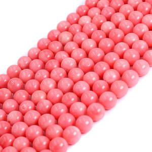 Cuentas Sueltas Redondas de Coral Rosa Auténtico a <span class=keywords><strong>Precio</strong></span> Económico, Hilo de 39 cm, Certificado - Product Image 4