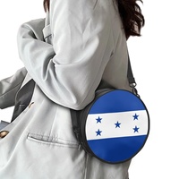 Sac à dos rond en cuir PU avec drapeau national du Honduras, sac à bandoulière réglable pour femmes, sac à bandoulière tendance pour voyage et cadeau