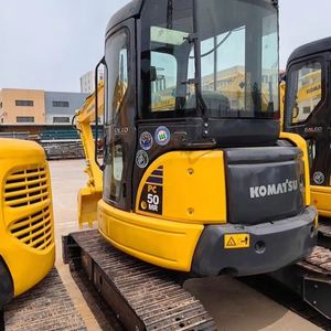Mini-excavatrice sur chenilles KOMATSU PC50 d'occasion, 5 tonnes, avec godet, certifiée CE, moteur, pompe et roulement japonais, disponible à la vente - Product Image 1