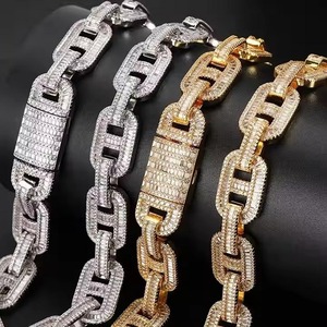 Lab Grown Diamond Hip Hop Cuban Link Chain In 14K silver <b>Gold</b> Rose <b>Gold</b> Luxury Jewelry In Round Cut Fine Chains <b>Necklaces</b> - Product Image 1