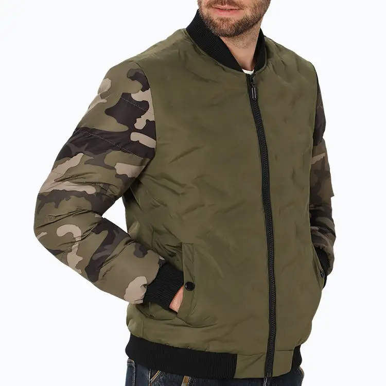 2023 inverno uomo Logo personalizzato giacche Casual Camo Style outdoor Baseball Collar Zip Coat Jacket