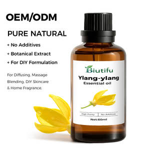 Huile essentielle d'extrait de plante Huile d'ylang-ylang Biologique Non diluée Distillée à la vapeur pour la relaxation Soulagement du stress Ambiance romantique - Product Image 1