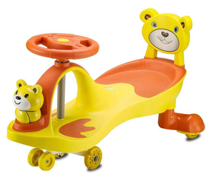 Voiture à bascule électrique jaune pour bébé, vélo pour tout-petit, combinaison durable en plastique et métal - Product Image 2