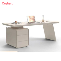Bureau d'angle sur mesure en pierre composite, table et chaise pour bureau à domicile, mobilier de bureau moderne pour l'étude et le travail