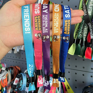 Pulsera con cierre de plástico de un solo uso/pulsera de festival de tela/pulsera tejida de poliéster para eventos pulsera de pareja <span class=keywords><strong>totwoo</strong></span> - Product Image 6