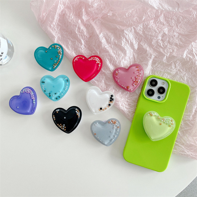 3D Quicksand Phone Ring Socket Holder Stand for iPhone Smartphone PC Mobile Phone Ring Bracket with Telefoon Houder