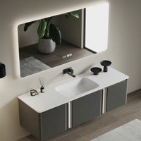 Kabinet kamar mandi ekonomis, dengan Aksesori keran, apartemen gaya Modern