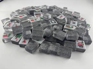 בציר מזרחי chinoiserie קריסטל שחור נצנצים נייד עמיד mahjong סט עם עיצוב פרחוני עבור לילה משחק המשפחה - Product Image 3