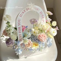 Cesta de Embalaje de Flores Creativa, Bolsa de Papel Rígido Multicolor para Ramos de Flores, Suministros Decorativos para Tiendas de Flores y Bodas